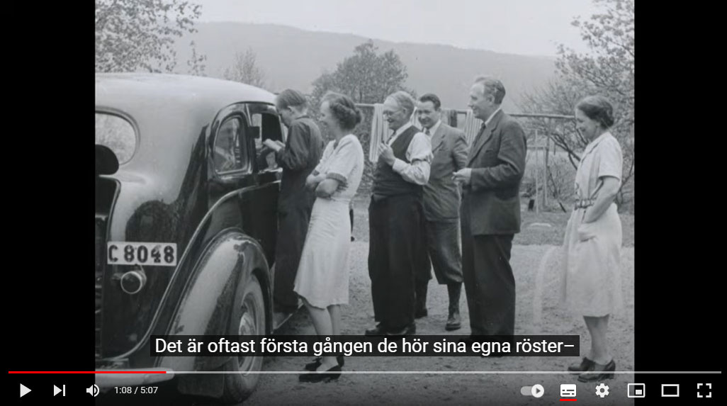 Bild från Isofs film om en inspelning 1947